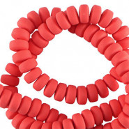 Polymeer kralen rondellen 7mm - Red